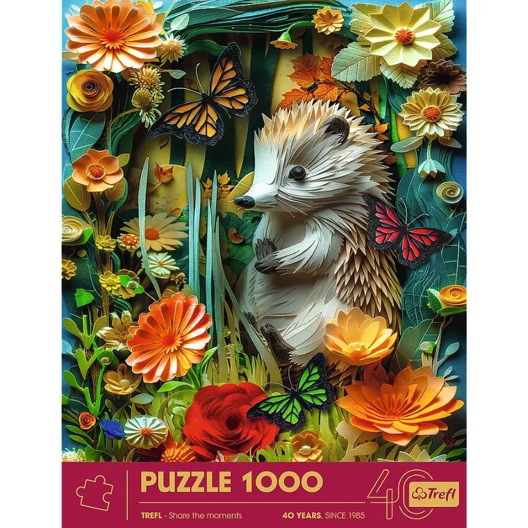 Trefl, 40-lecie, Paper Art: Jeż, puzzle, 1000 elementów