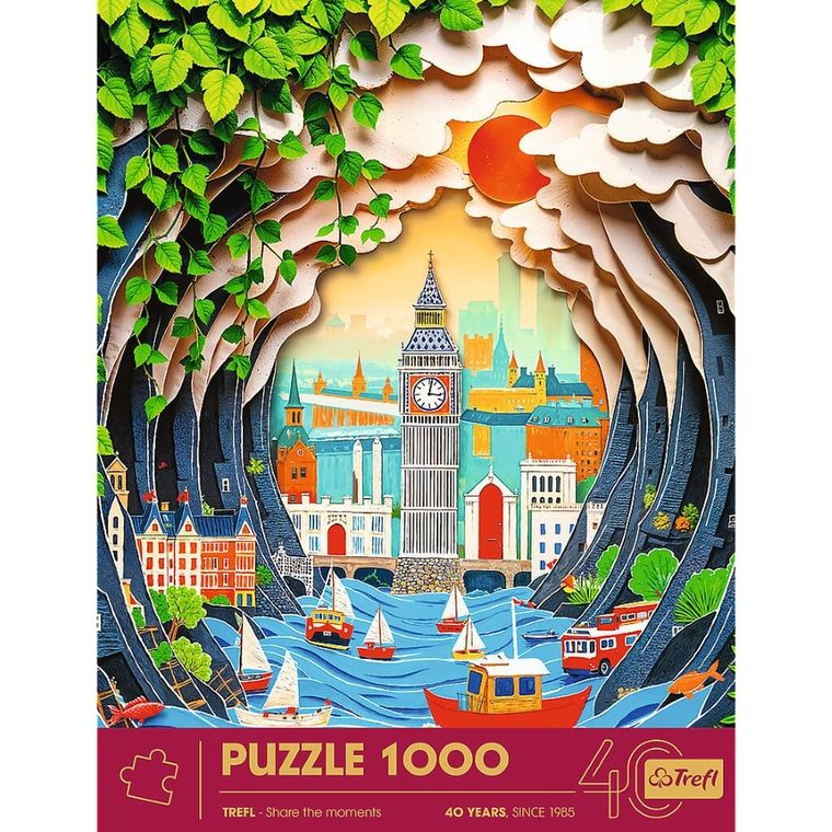 Trefl, 40-lecie, Paper Art: Londyn, puzzle, 1000 elementów