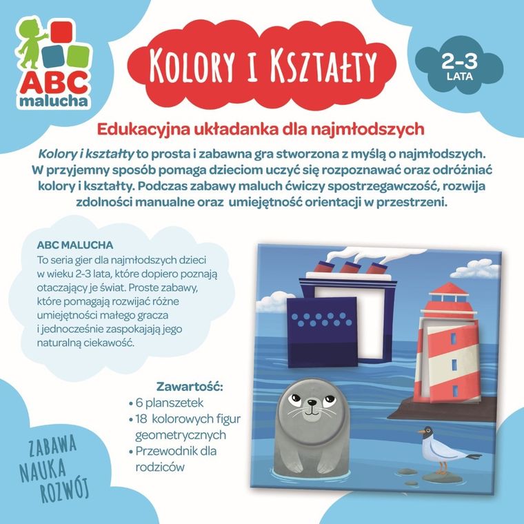 Trefl, ABC Malucha, Zwierzaki, gra edukacyjna + Kolory i kształty, układanka, zestaw promocyjny