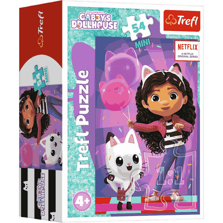 Trefl, Koci Domek Gabi, Z Gabi zawsze jest wesoło, puzzle, mini, 54 elementy