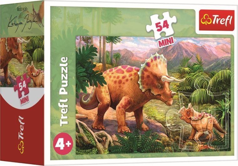 Trefl, Niesamowite dinozaury, puzzle mini, 54 elementy, 1 szt.