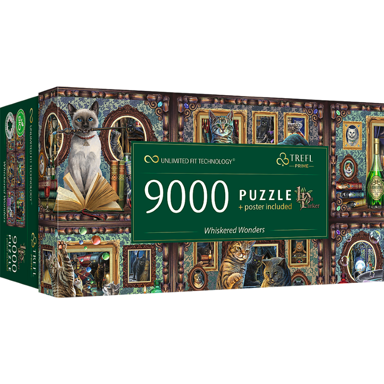 Trefl, Prime UFT, Lisa Parker, Whiskered Wonders, puzzle z plakatem, 9000 elementów