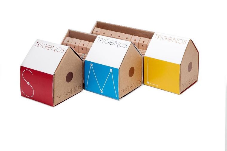 Trigonos, Mini Trigonos S, drewniane klocki konstrukcyjne, 42 elementy