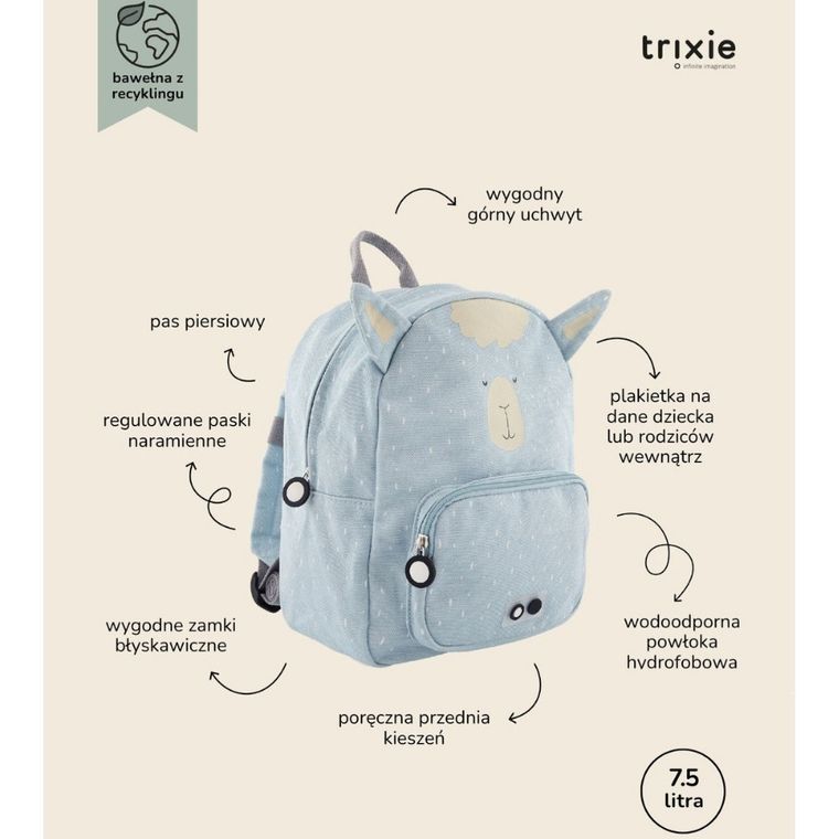 Trixie Baby, plecak dla przedszkolaka, Alpaka, 7,5 l