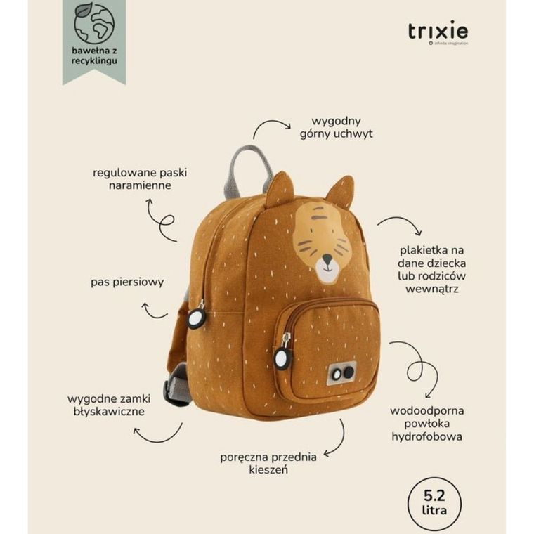 Trixie Baby, plecak dla przedszkolaka, Tygrys, 5,25 l