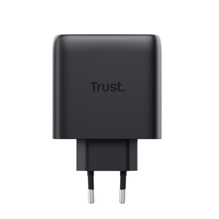 Trust, ładowarka, GaN 65W, 2xUSB-C, czarna
