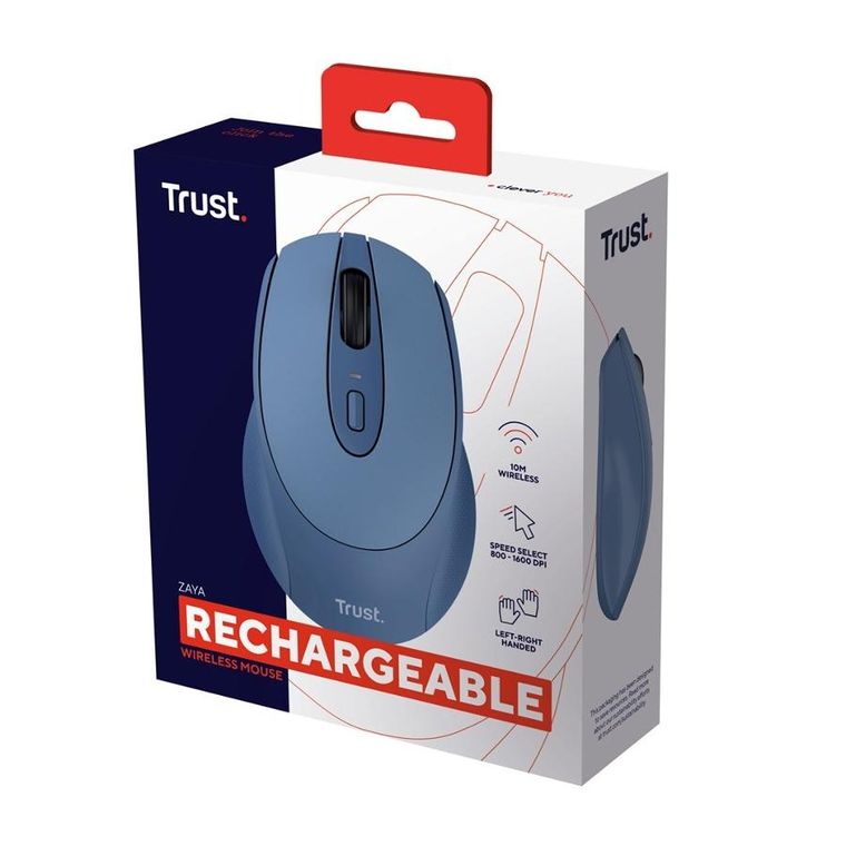Trust, myszz aya wireless rechargeable mouse blue, 25039,