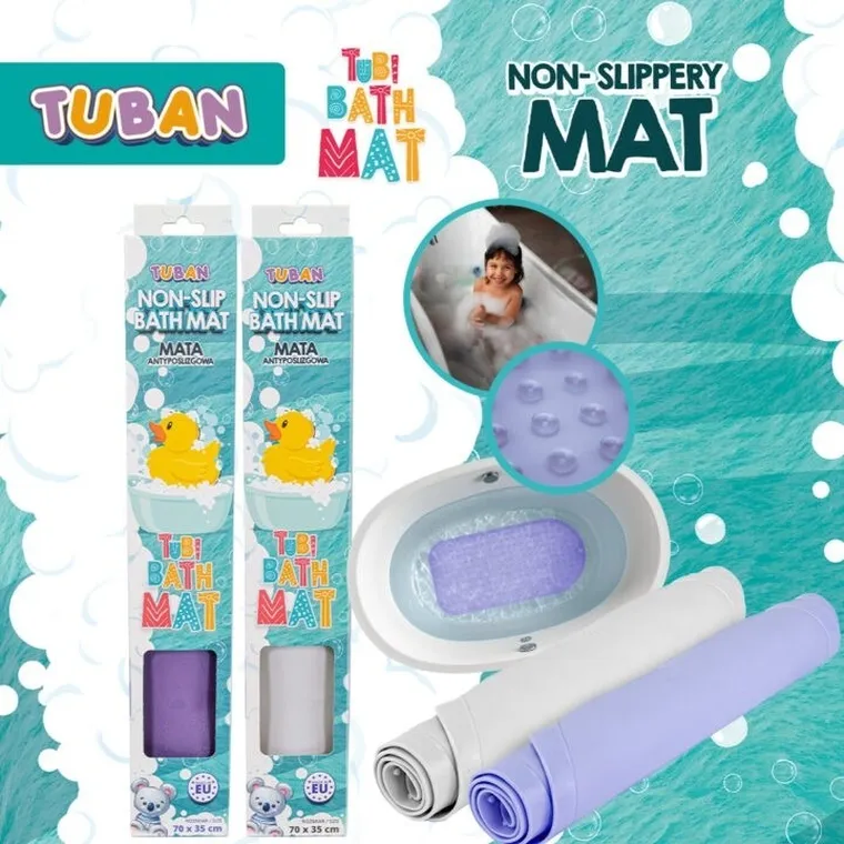 Tuban, mata kąpielowa, antypoślizgowa, fioletowa