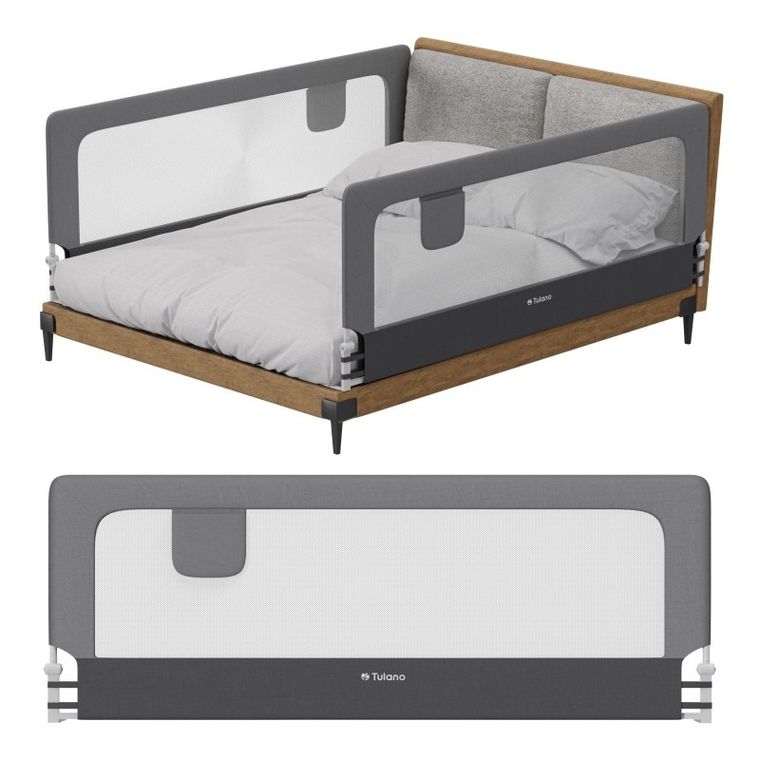 Tulano, Cover 30, barierka ochronna na łóżko, grey, 200 cm