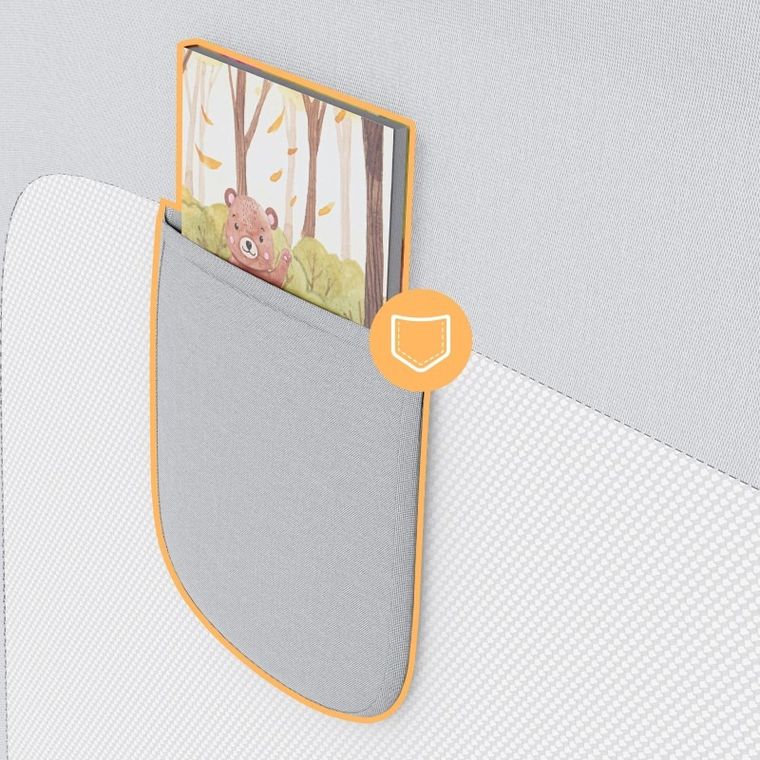 Tulano, Cover 48, barierka ochronna na łóżko, white-grey, 180 cm