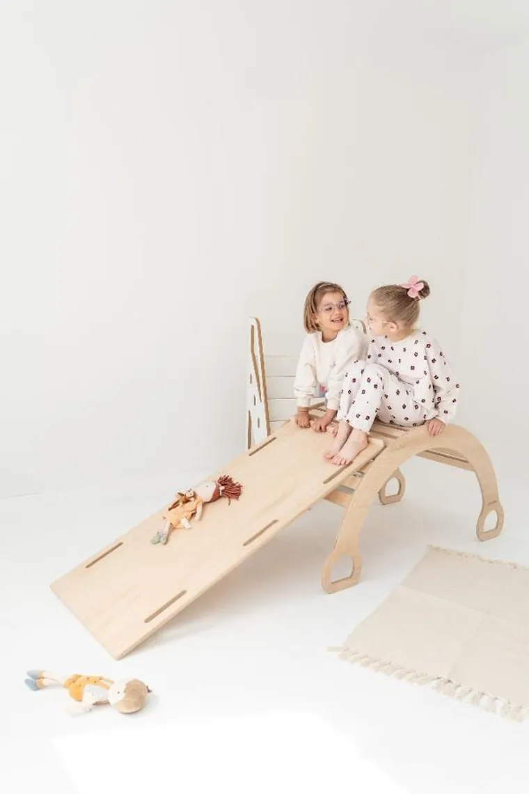 tupti.wood, duży bujak montessori + duża zjeżdżalnia, drabinka, naturalny