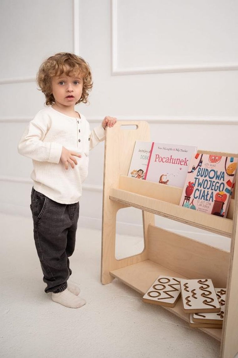 tupti.wood, L, biblioteczka, regał montessori