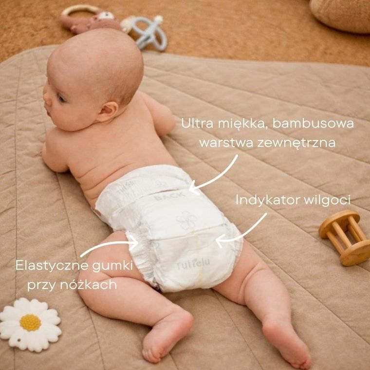 Tuttelu, bambusowe pieluszki jednorazowe, rozmiar 4, 7-11 kg, 24 szt.