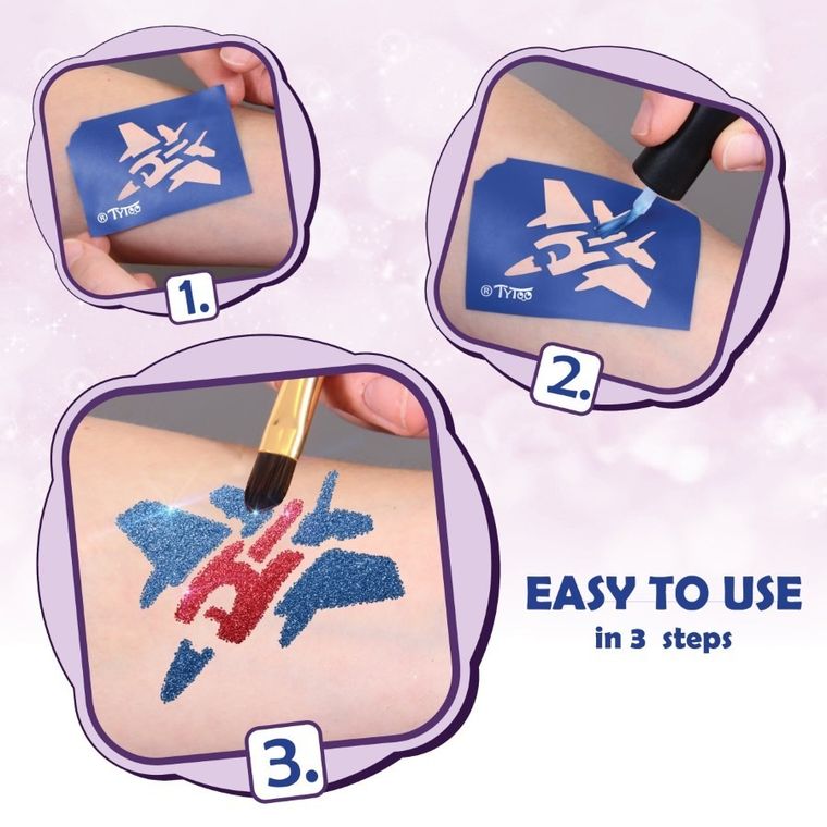 TyToo, zestaw szablonów do tatuaży, odważny, 15 elementów