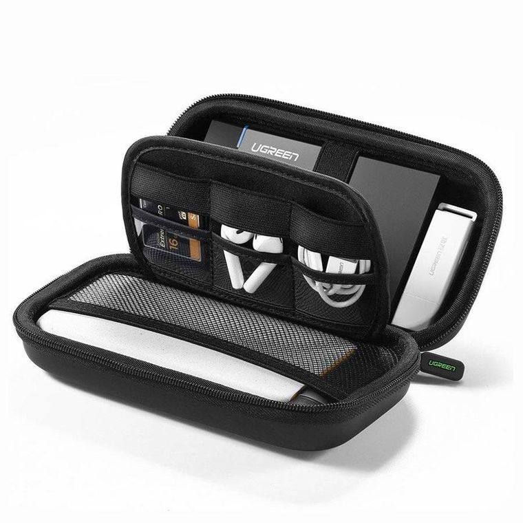 Ugreen, etui na dysk twardy HDD i akcesoria, czarny, 16,5-9,5-4,5 cm