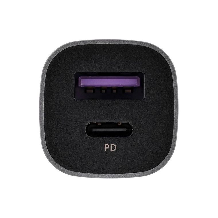 Ugreen, ładowarka samochodowa, USB Typ C / USB 24W, Power Delivery Quick Charge, szary, 30780