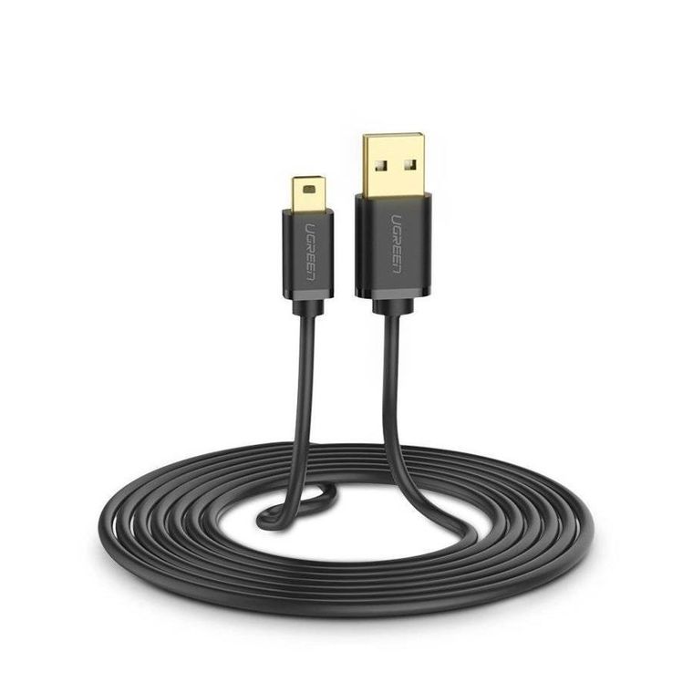 Ugreen, US132, kabel USB - mini USB, czarny, 1m