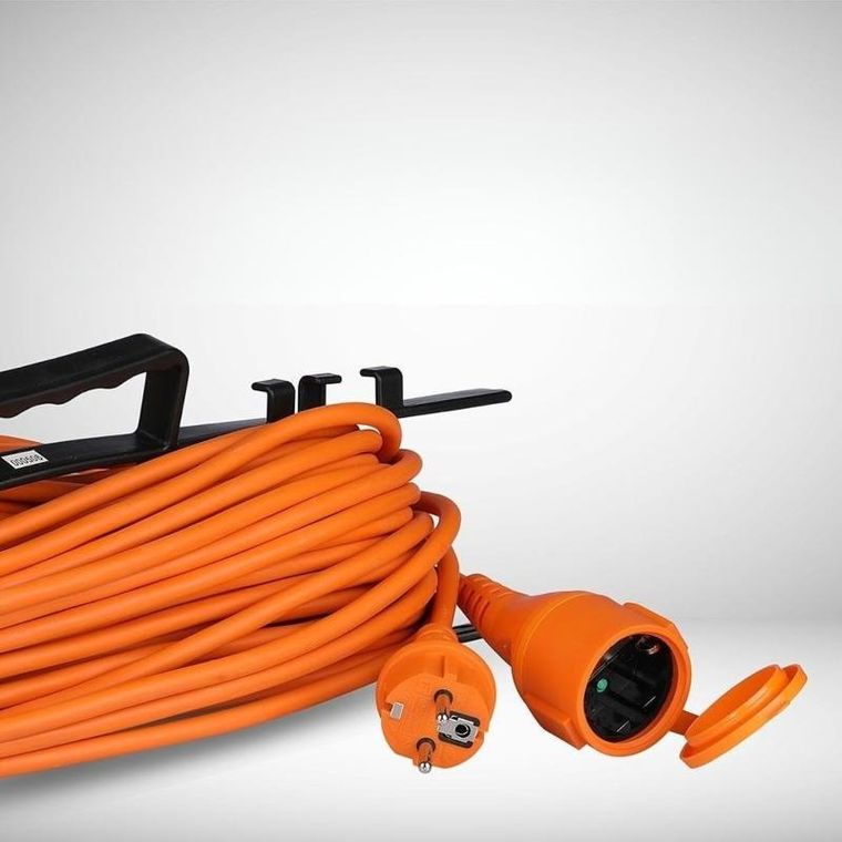 V-tac, przedłużacz ogrodowy z uchwytem do zwijania i klapką VT, 30m, 16A