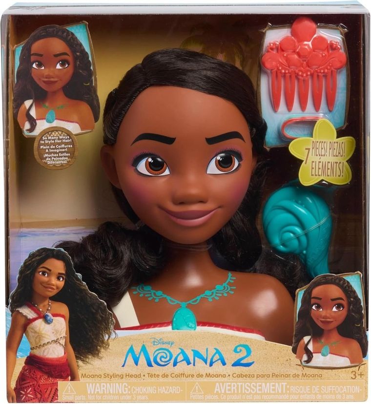 Vaiana 2, Moana, głowa do stylizacji z akcesoriami