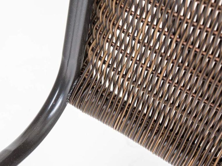 Vetro, stalowe krzesło ogrodowe balkonowe, rattan, brązowe