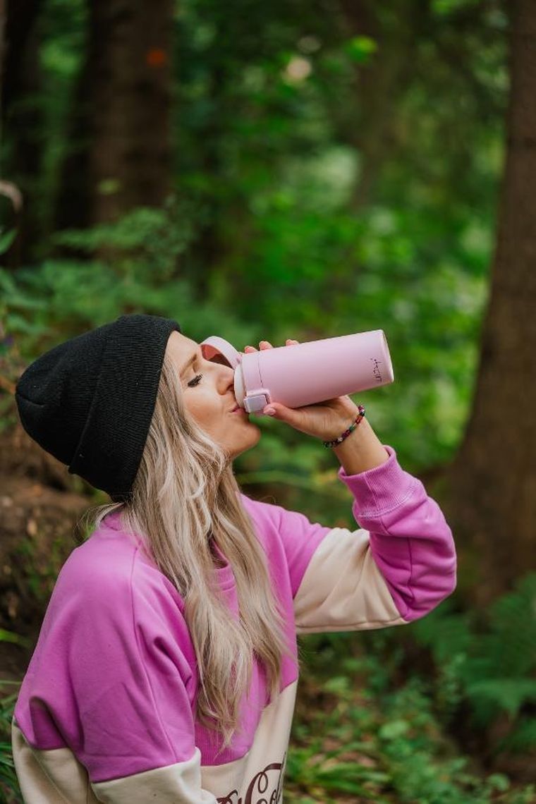 Vialli Design, Fuori, kubek termiczny, różowy, 400 ml