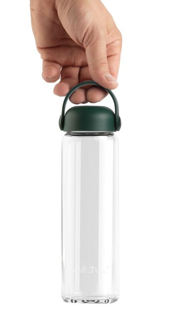 Vialli Design, Fuori, szklana butelka na wodę, zielona, 540 ml