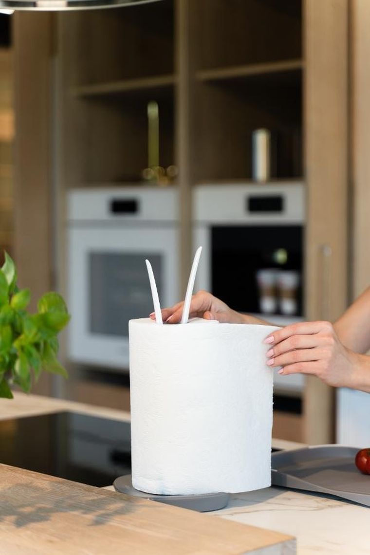 Vialli Design, Livio, stojak na ręcznik papierowy, szaro-biały, 23611