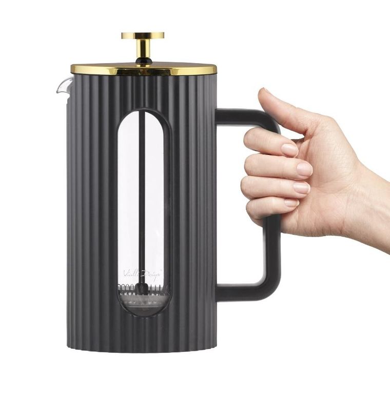 Vialli Design, Livio, zaparzacz do kawy, herbaty, czarno-złoty, 1000 ml, 1715