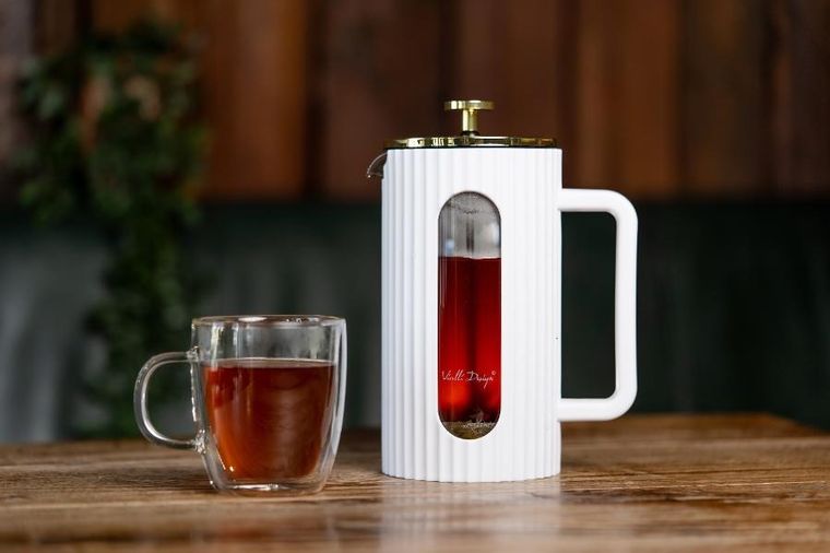 Vialli Design, Livio, zaparzacz do kawy i herbaty, biało-złoty, 1000 ml