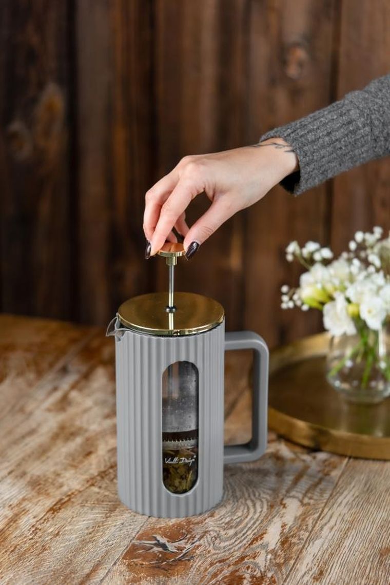 Vialli Design, Livio, zaparzacz do kawy i herbaty, szary, 1000 ml