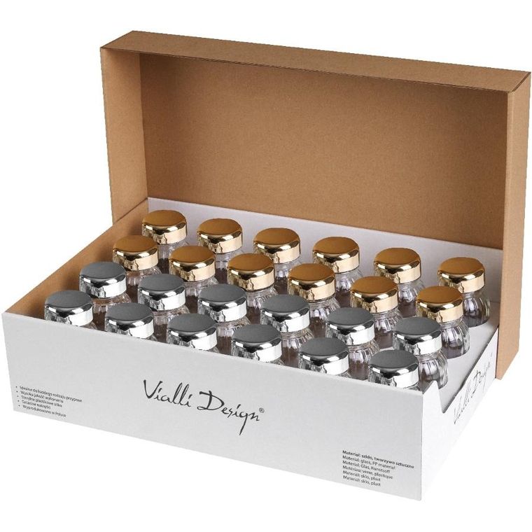 Vialli Design, słoiczki na przyprawy, Vilagio, 12 złote + 12 srebrne