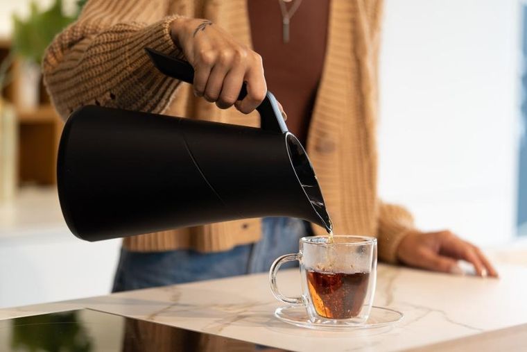 Vialli Design, termos z wkładem szklanym Soho, 1l, czarny