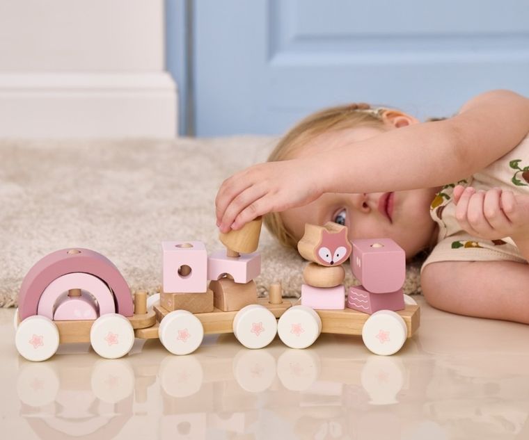 Viga, PolarB, drewniany pociąg z elementami do układania