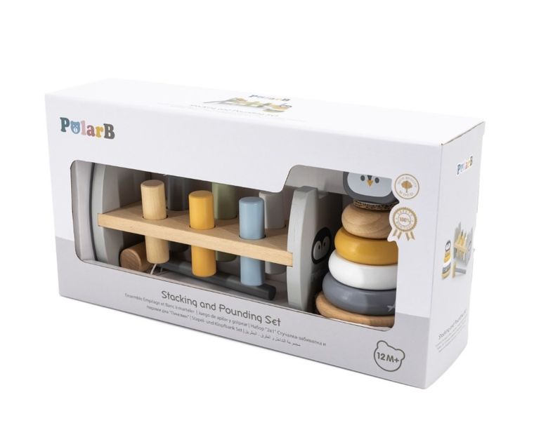 Viga, PolarB, przebijanka i piramidka, zabawka niemowlęca, pingwin