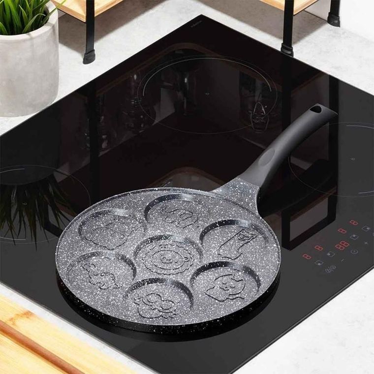 Vilde, Black Line, patelnia do jajek granitowa, 7 otworów, 26 cm