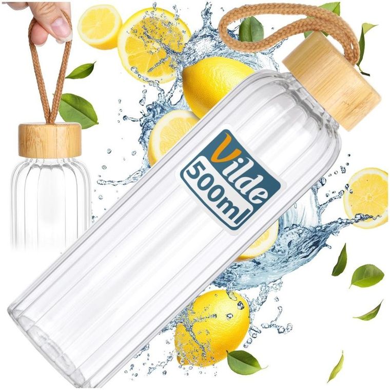 Vilde, butelka na wodę, szklana, 500 ml
