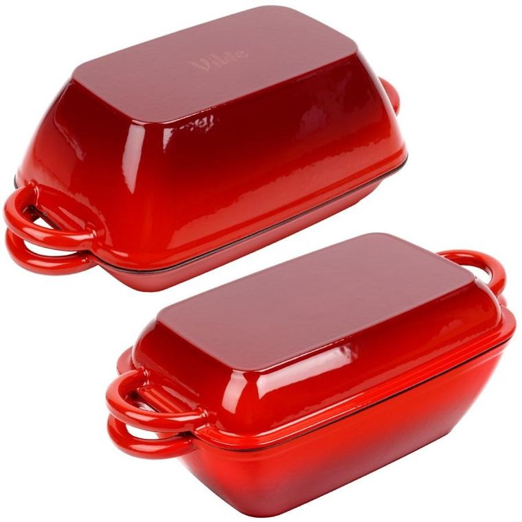 Vilde, Cast Enamel, brytfanna żeliwna emaliowana z pokrywką 2w1, 3,5l