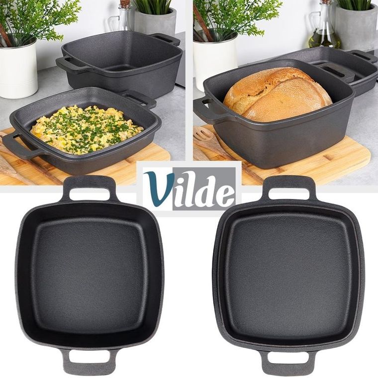 Vilde, Cast Line, garnek z pokrywką, żeliwny, 2w1, 4,5l, 1,8 l