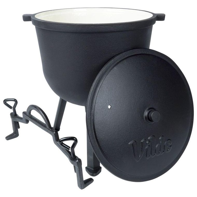 Vilde, Cast Line, kociołek żeliwny emaliowany na nóżkach z pokrywką, 10l