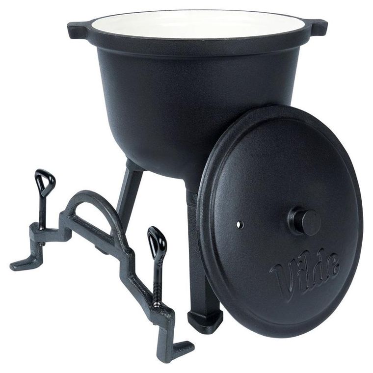 Vilde, Cast Line, kociołek żeliwny emaliowany na nóżkach z pokrywką, 4l