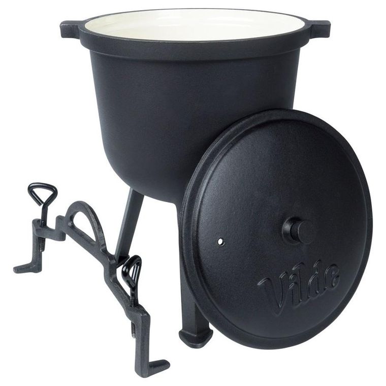Vilde, Cast Line, kociołek żeliwny emaliowany na nóżkach z pokrywką, 8l