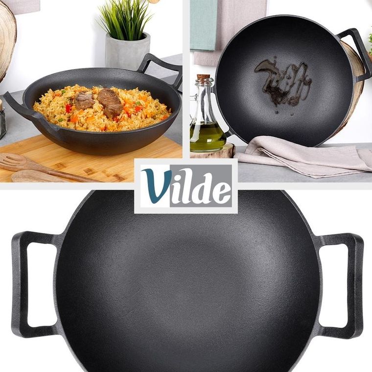 Vilde, Cast Line, patelnia wok, żeliwna, 32 cm