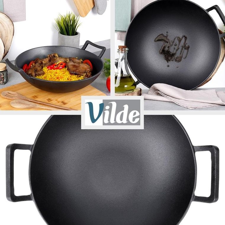 Vilde, Cast Line, patelnia wok, żeliwna, 36 cm