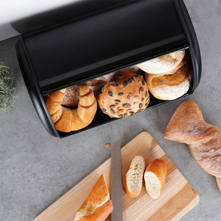 Vilde, chlebak stalowy, czarny, 36-23-14,5 cm