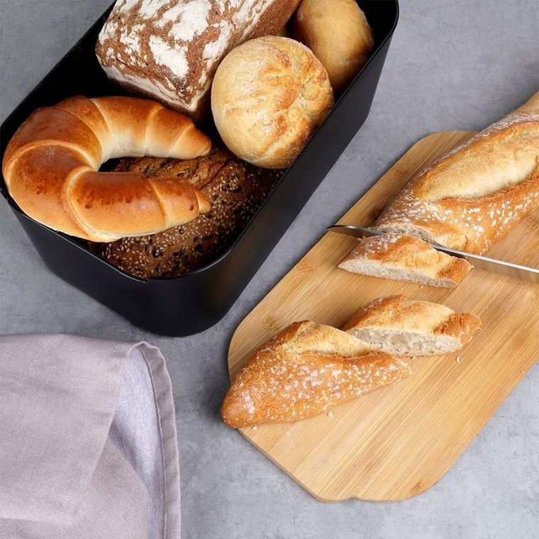 Vilde, chlebak z deską, czarny, 33-18.5-12 cm