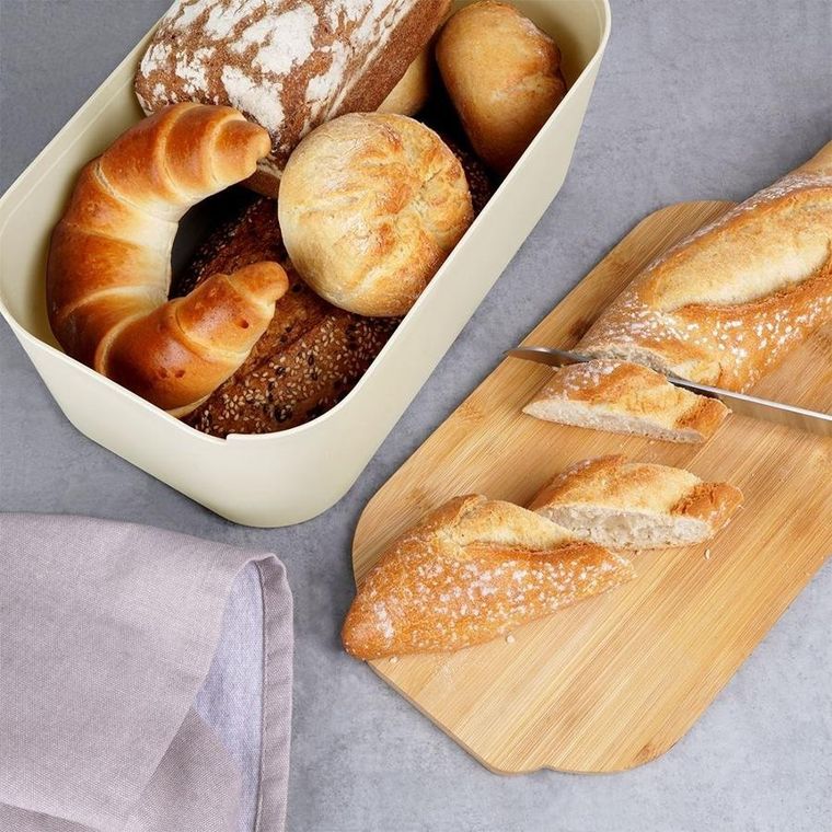 Vilde, chlebak z deską, kremowy, 33-18.5-12 cm