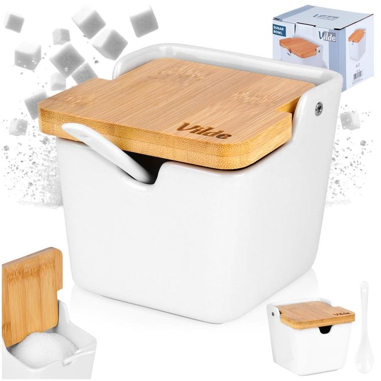 Vilde, cukierniczka ceramiczna, biała, 250 ml