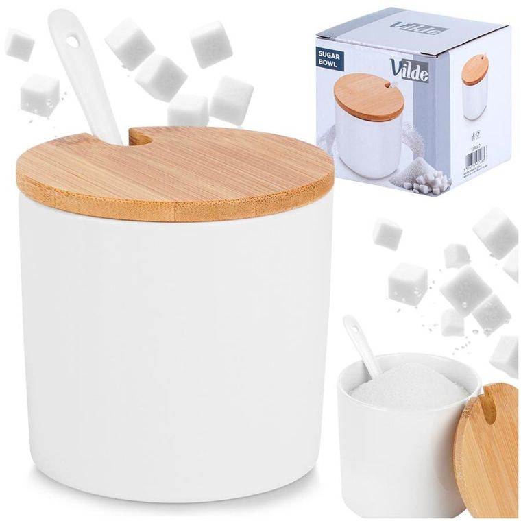 Vilde, cukierniczka ceramiczna, biała