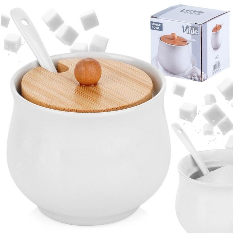 Vilde, cukierniczka ceramiczna, biała