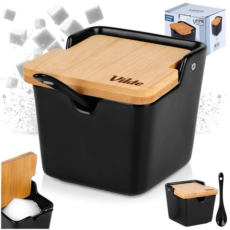Vilde, cukierniczka ceramiczna, czarna, 250 ml